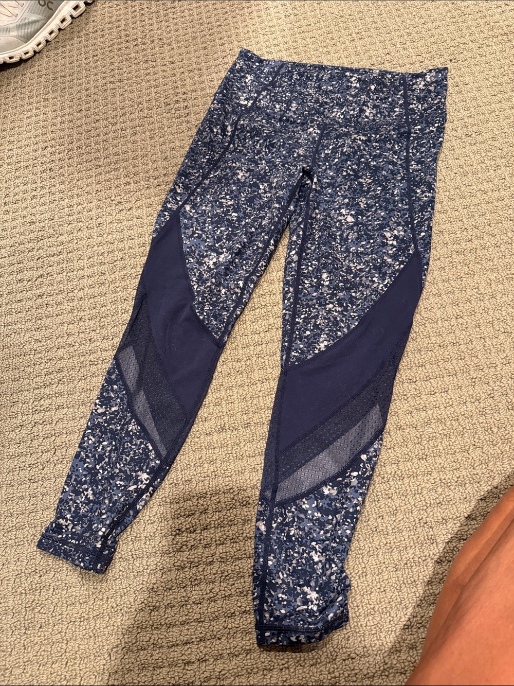 Athleta Navy Speckled High-Rise Performance Leggings